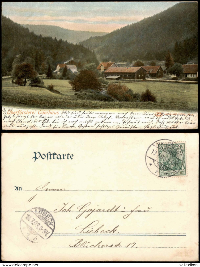 Ansichtskarte Oderhaus-Braunlage Försterei Oderhaus 1903 - St. Andreasberg