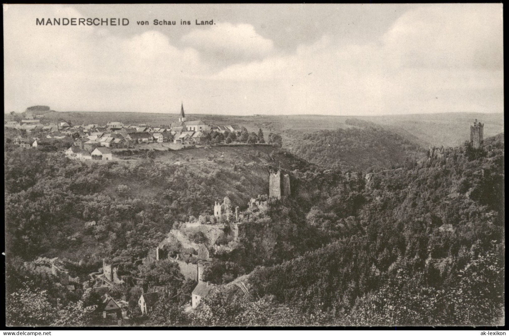 Ansichtskarte Manderscheid Ortspanorama Von Schau Ins Land 1910 - Manderscheid