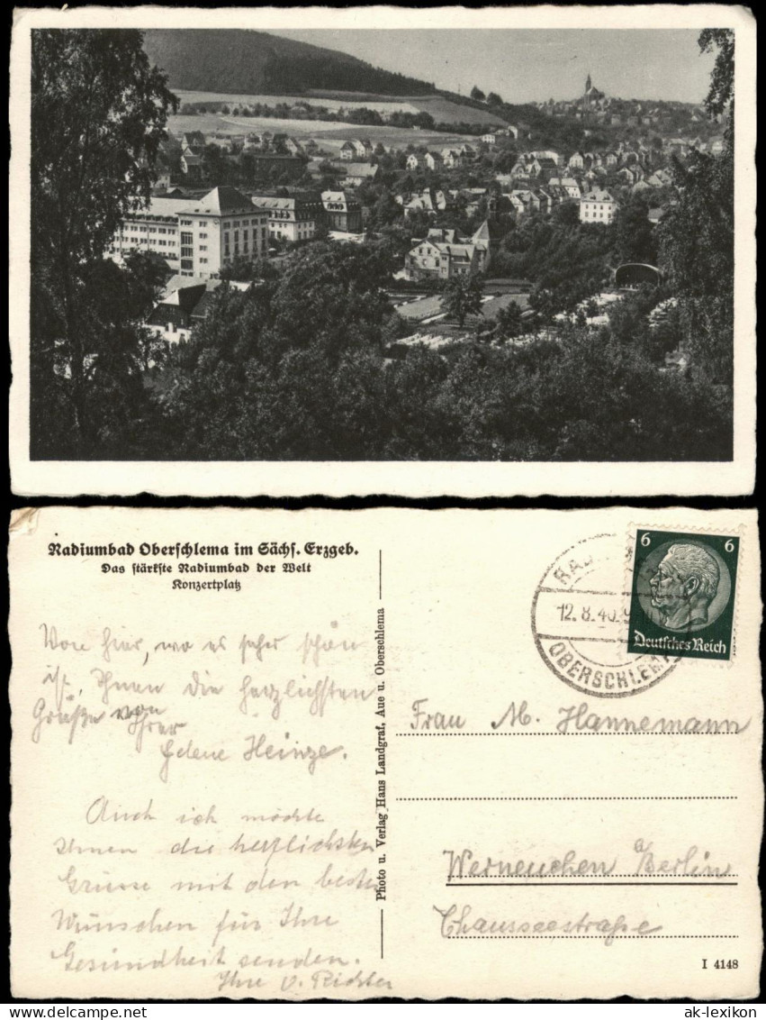 Ansichtskarte Oberschlema-Bad Schlema Panorama-Ansicht 1940 - Bad Schlema