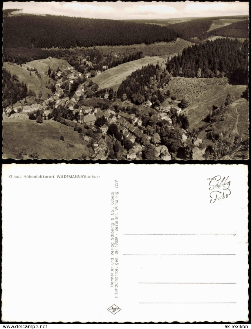 Wildemann (Innerstetal) Luftbild Klimat. Höhenluftkurort Oberharz 1960 - Wildemann