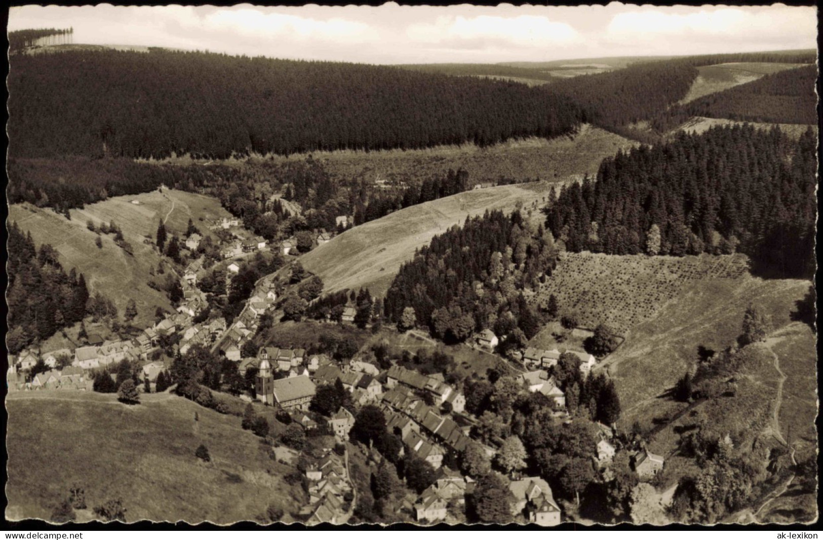 Wildemann (Innerstetal) Luftbild Klimat. Höhenluftkurort Oberharz 1960 - Wildemann