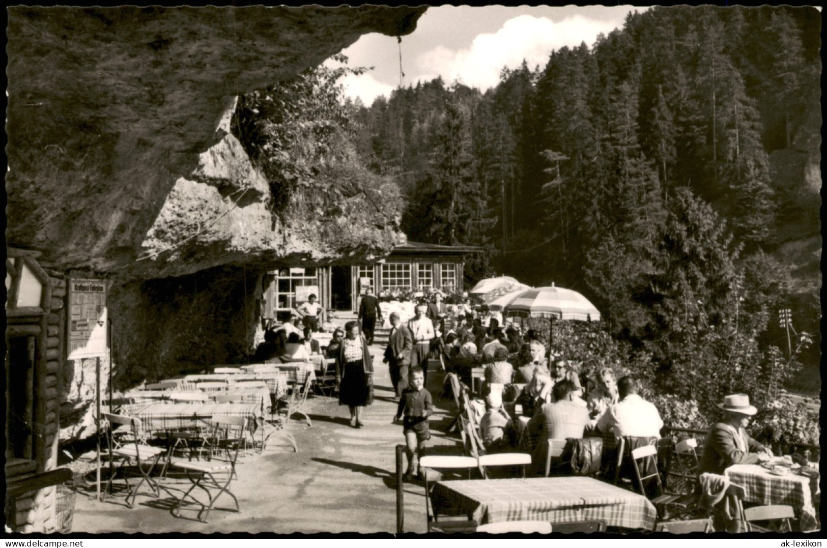 Ansichtskarte Pottenstein Terrassencafé Teufelshöhle 1962 - Pottenstein