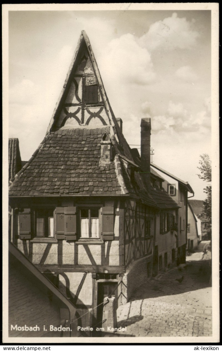 Ansichtskarte Mosbach (Baden) Partie Am Kandel, Straße 1936 Gel. Bahnpoststempel - Mosbach