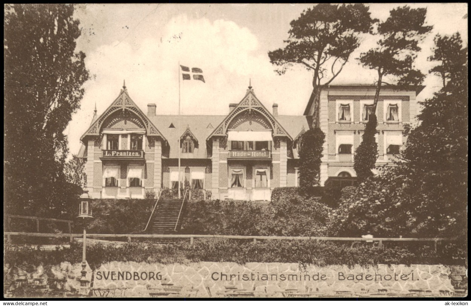 Postcard Schwenburg Svendborg Christiansminde Badehotel. 1924 - Danemark