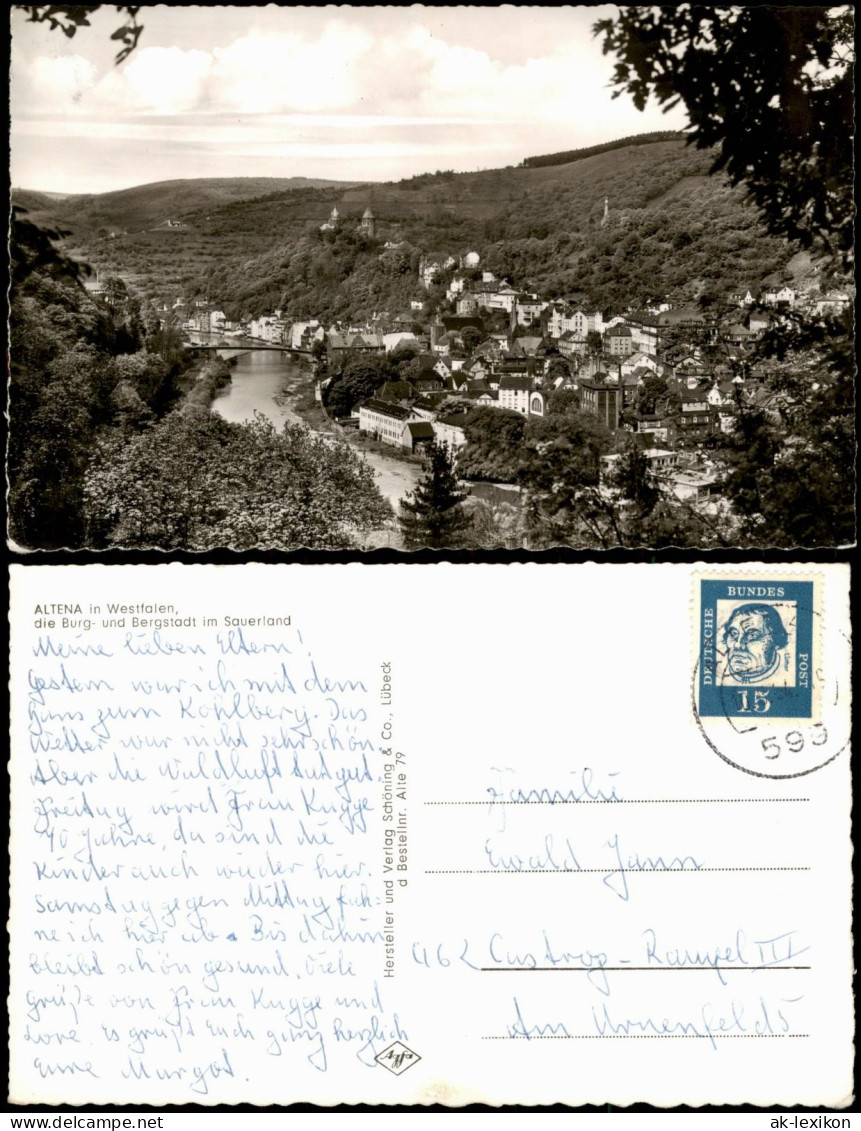 Ansichtskarte Altena Stadtblick 1956 - Altena