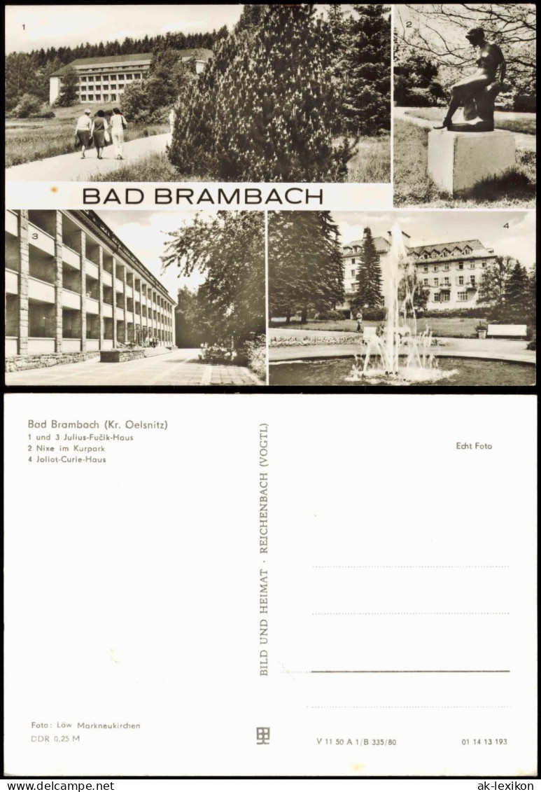 Bad Brambach Mehrbild-AK Mit Nixe Im Kurpark, Julius-Fucik-Haus Uvm. 1980 - Bad Brambach
