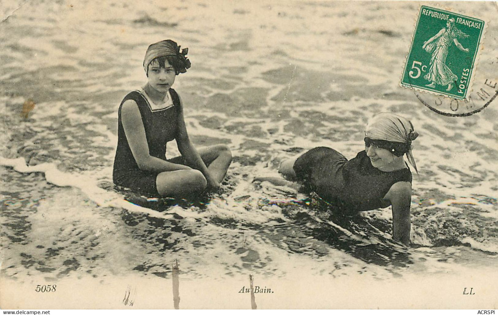 Au Bain, 1900 (scan Recto-verso) KEVREN0100 - Schwimmen