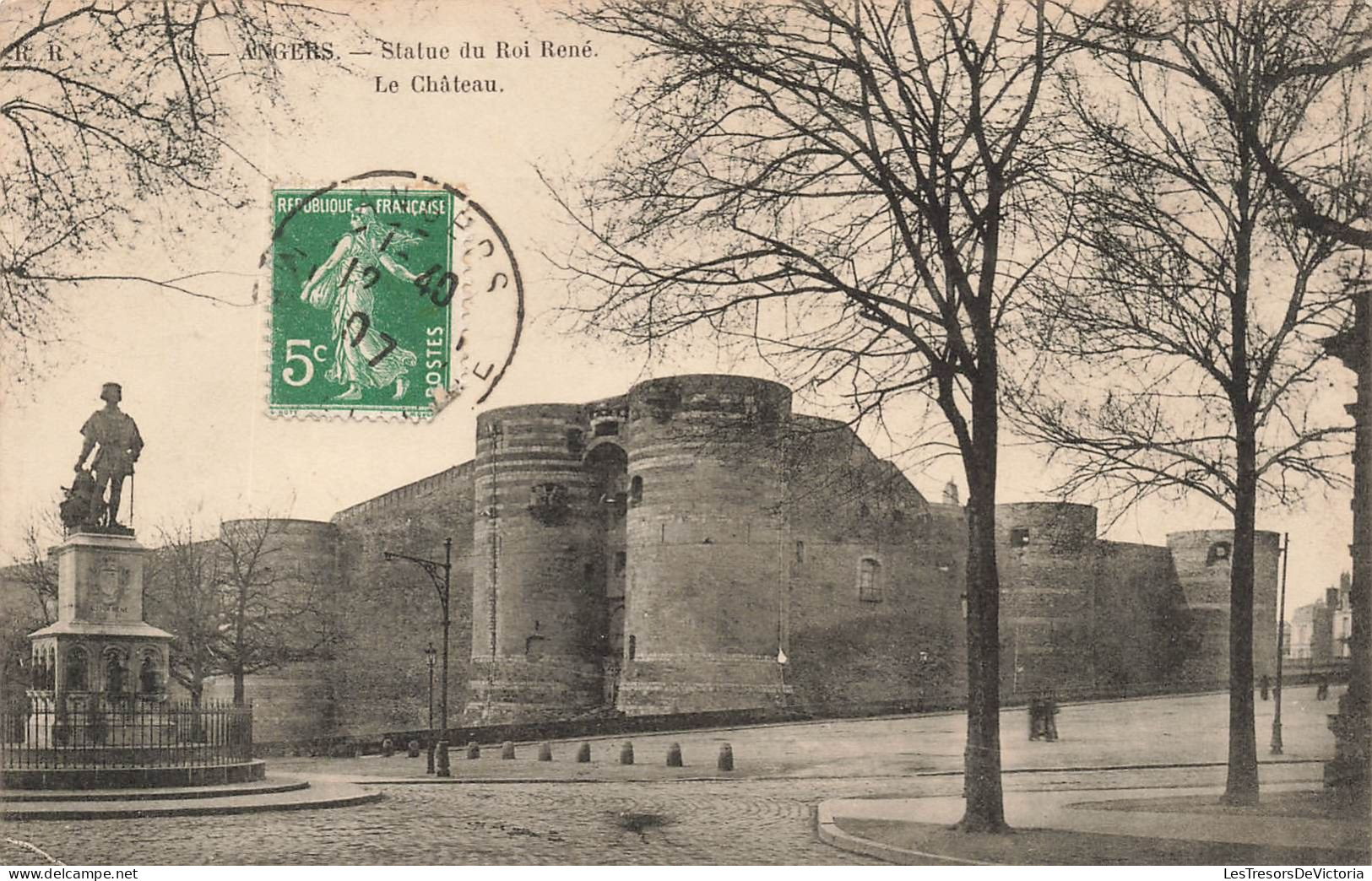 FRANCE - Angers - Statue Du Roi René - Le Château - Carte Postale Ancienne - Angers