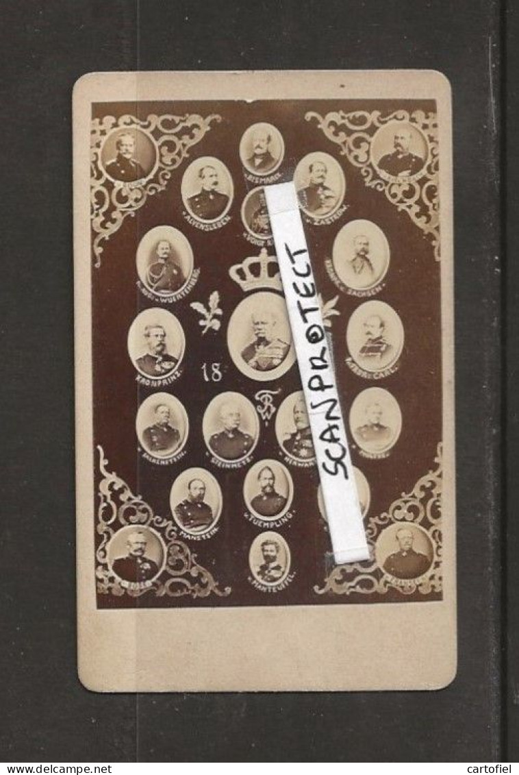 PHOTO-C.D.V.-1870-GUERRE-KRIEG-ALLEMAGNE-FRANCE-OBERCOMMANDO-PREUSSEN-KAISER+BISMARCK+MANSTEIN+MANTEUFEL+RARE - Krieg, Militär