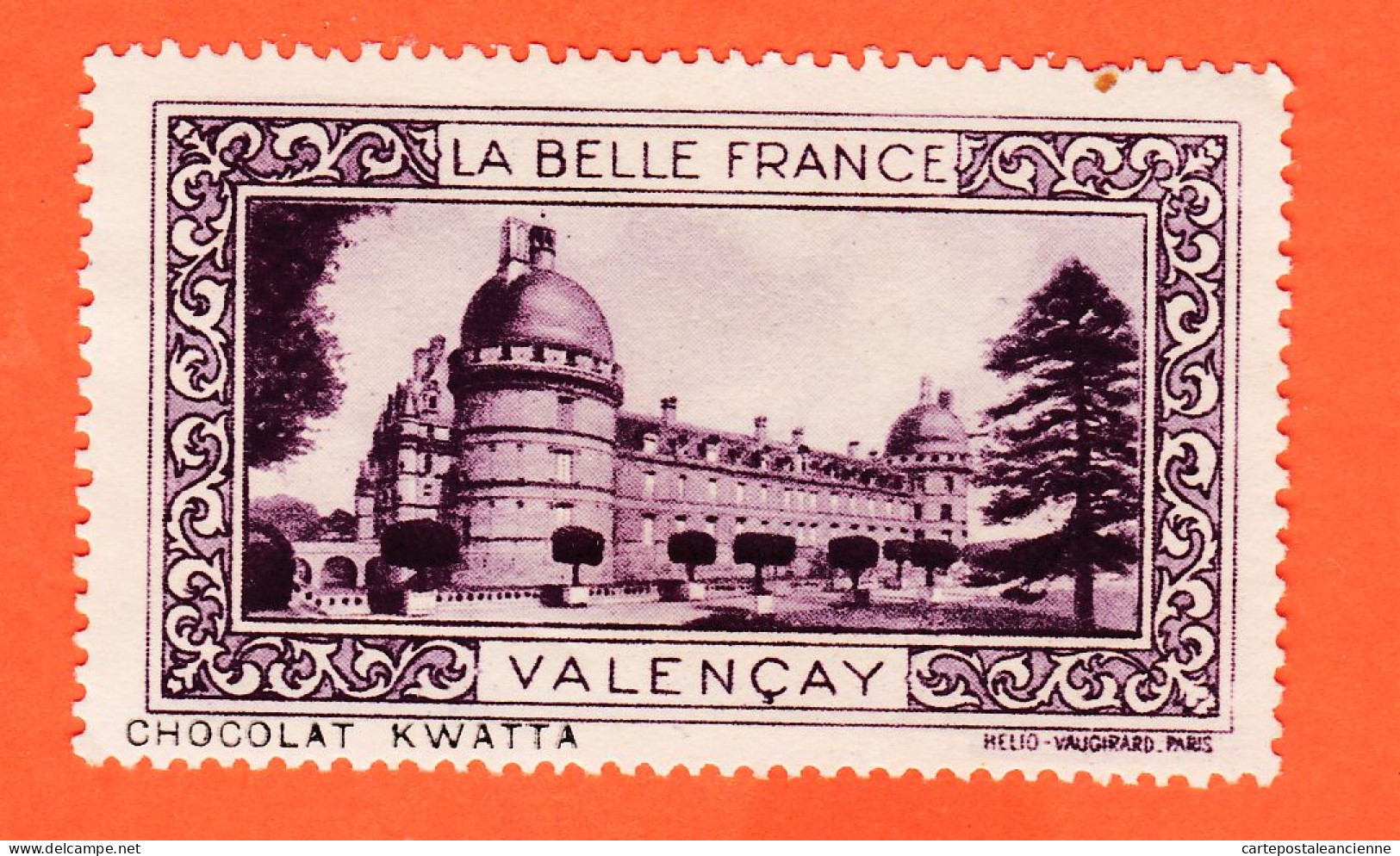 13024 / ⭐ ◉ VALENCAY 36-Indre Chateau Pub Chocolat KWATTA Vignette Collection LA BELLE FRANCE HELIO-VAUGIRARD - Tourismus (Vignetten)