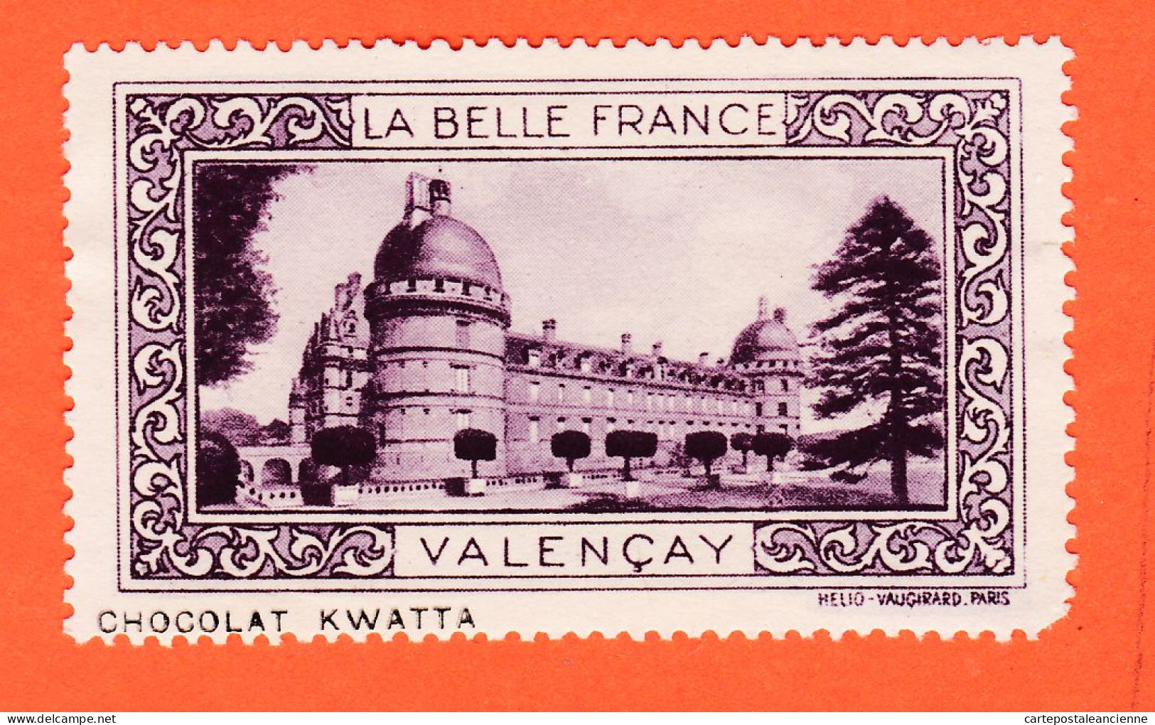 13016 / ⭐ ◉ VALENCAY 36-Indre Chateau Pub Chocolat KWATTA Vignette Collection LA BELLE FRANCE HELIO-VAUGIRARD - Tourism (Labels)