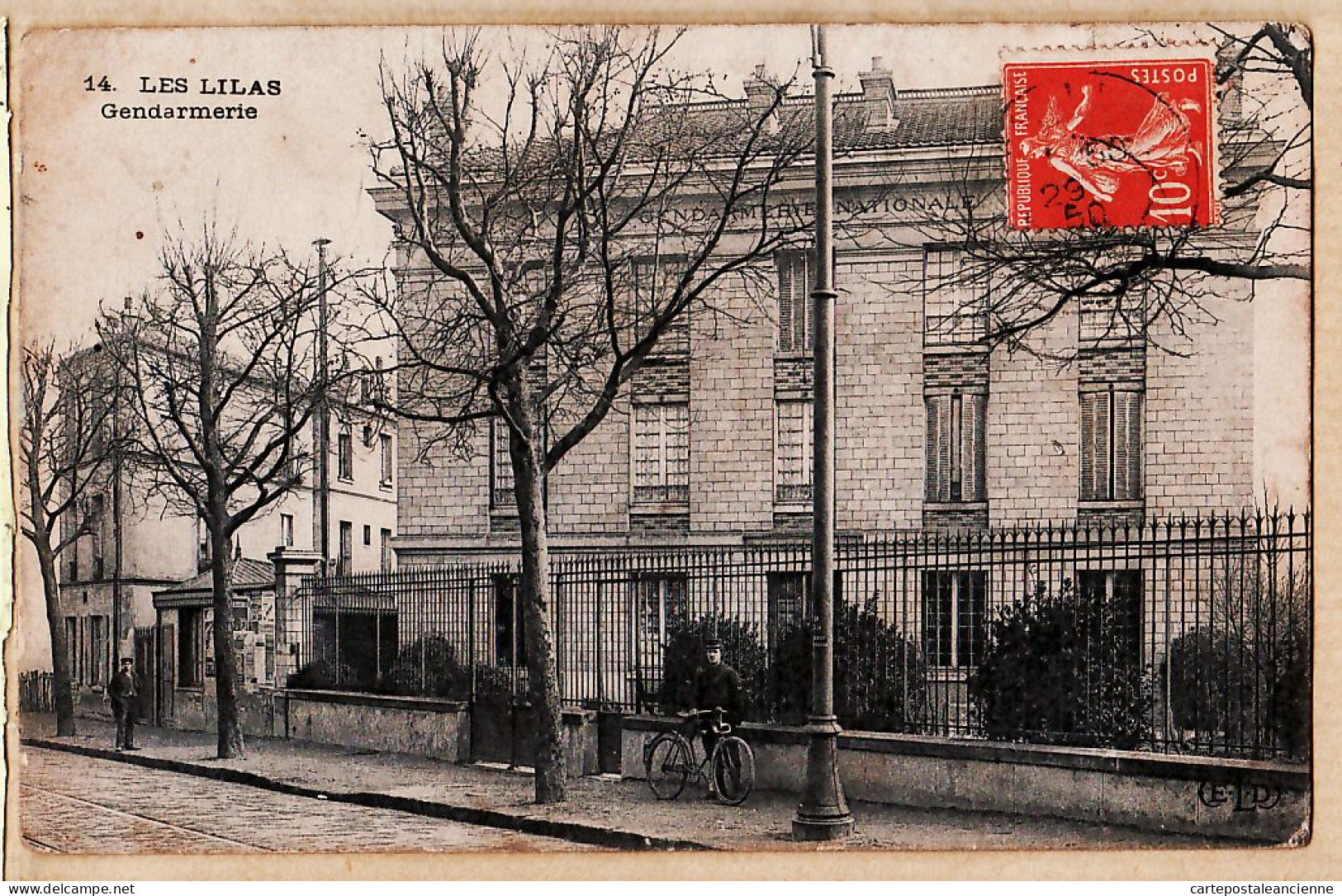 13052 / ⭐ ◉ LES LILAS Seine-St-Denis Gendarmerie 1910s à Francine CONAN C CARPON Rue Sébastien Paris-LE DELEY 14 - Les Lilas