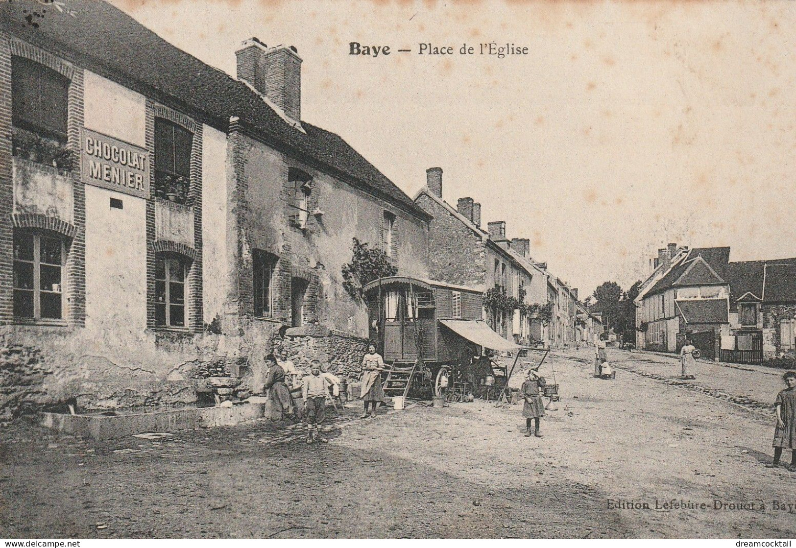 51 BAYE. Roulotte De Bohémiens Place De L'Eglise 1909 - Bazancourt