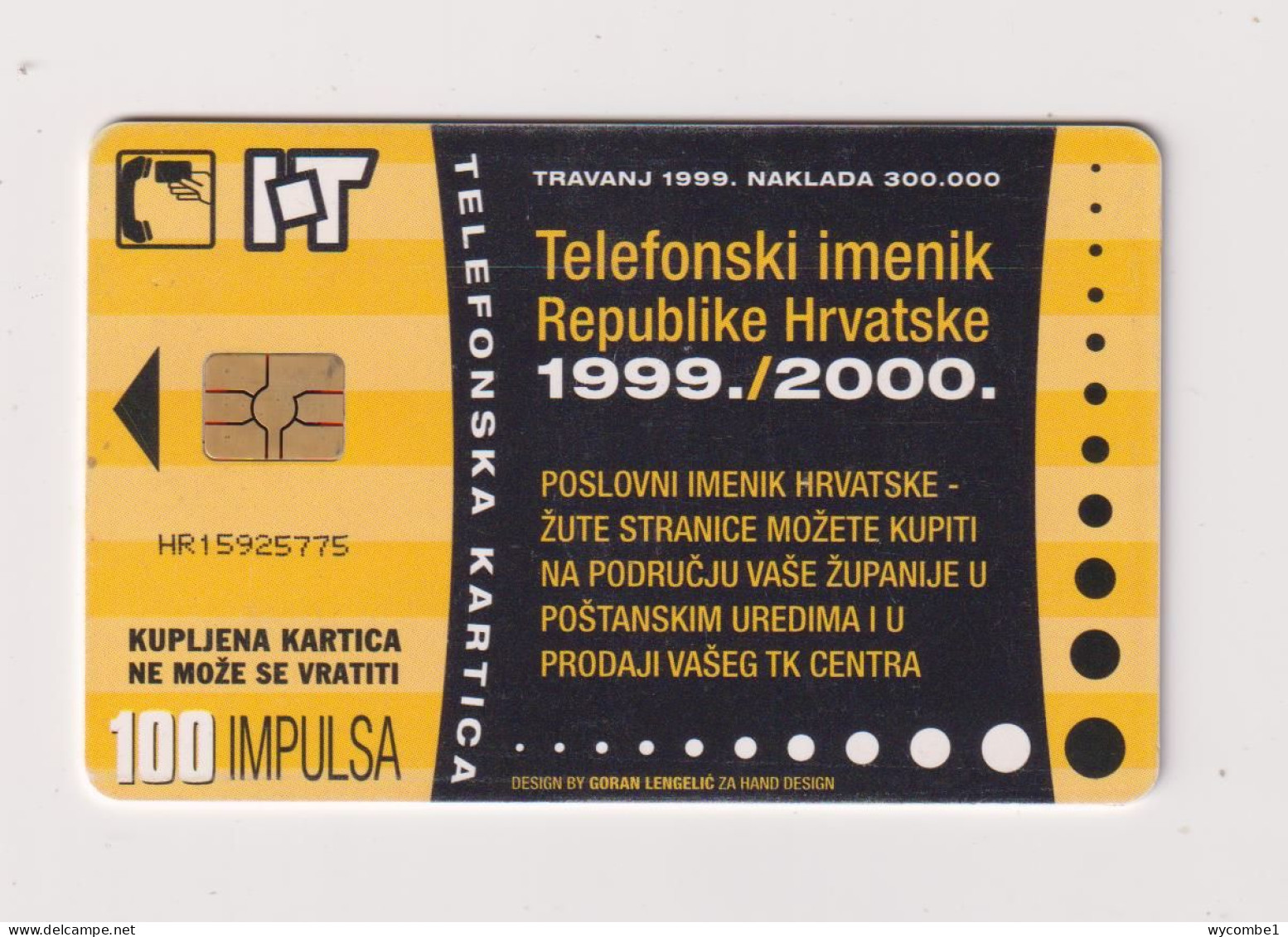 CROATIA -  Telefonski Imenik Chip  Phonecard - Croatia