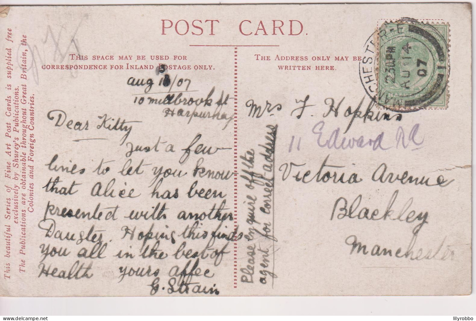 UK - Scotland - Forth (Railway) Bridge With Ferry In The Foreground Etc - Manchester UK Postmark 1907 - Obras De Arte