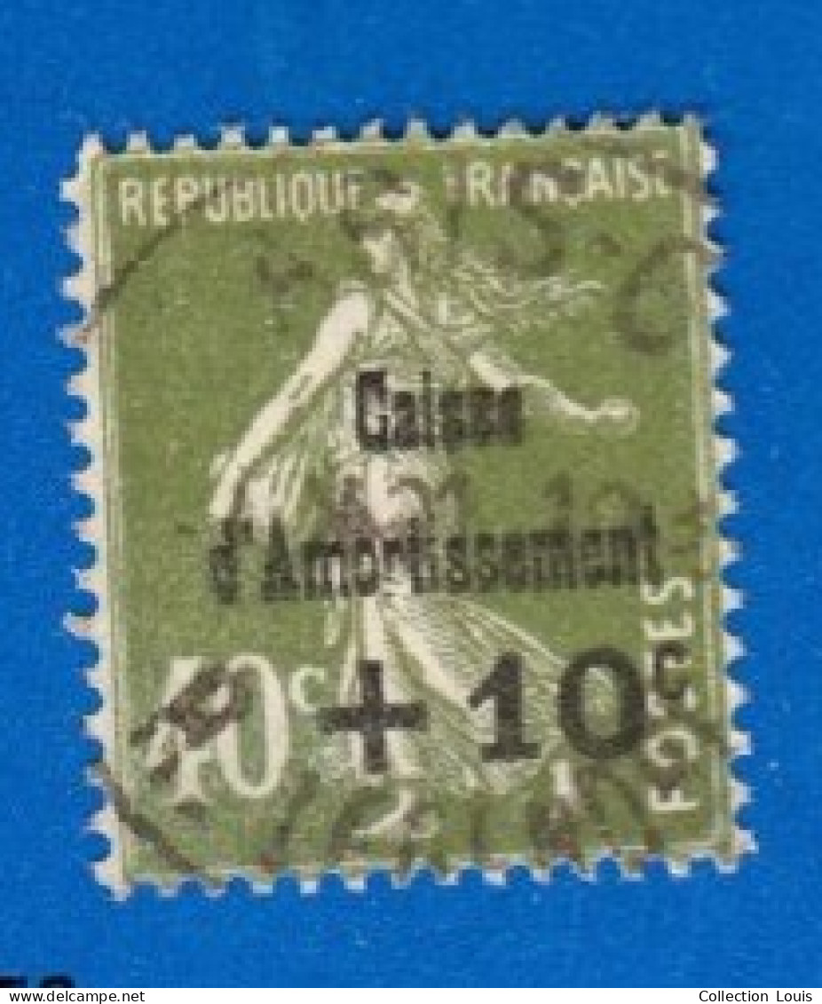 Timbre France Caisse D'amortissement 1931 Y&T N°275 Semeuse +10c / 40c Olive Oblitéré - 1927-31 Cassa Di Ammortamento