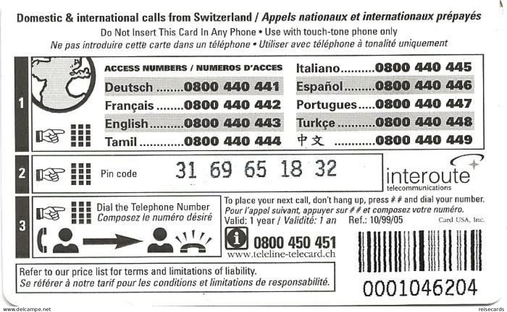 Switzerland: Teleline - Afrika, Orient - Svizzera