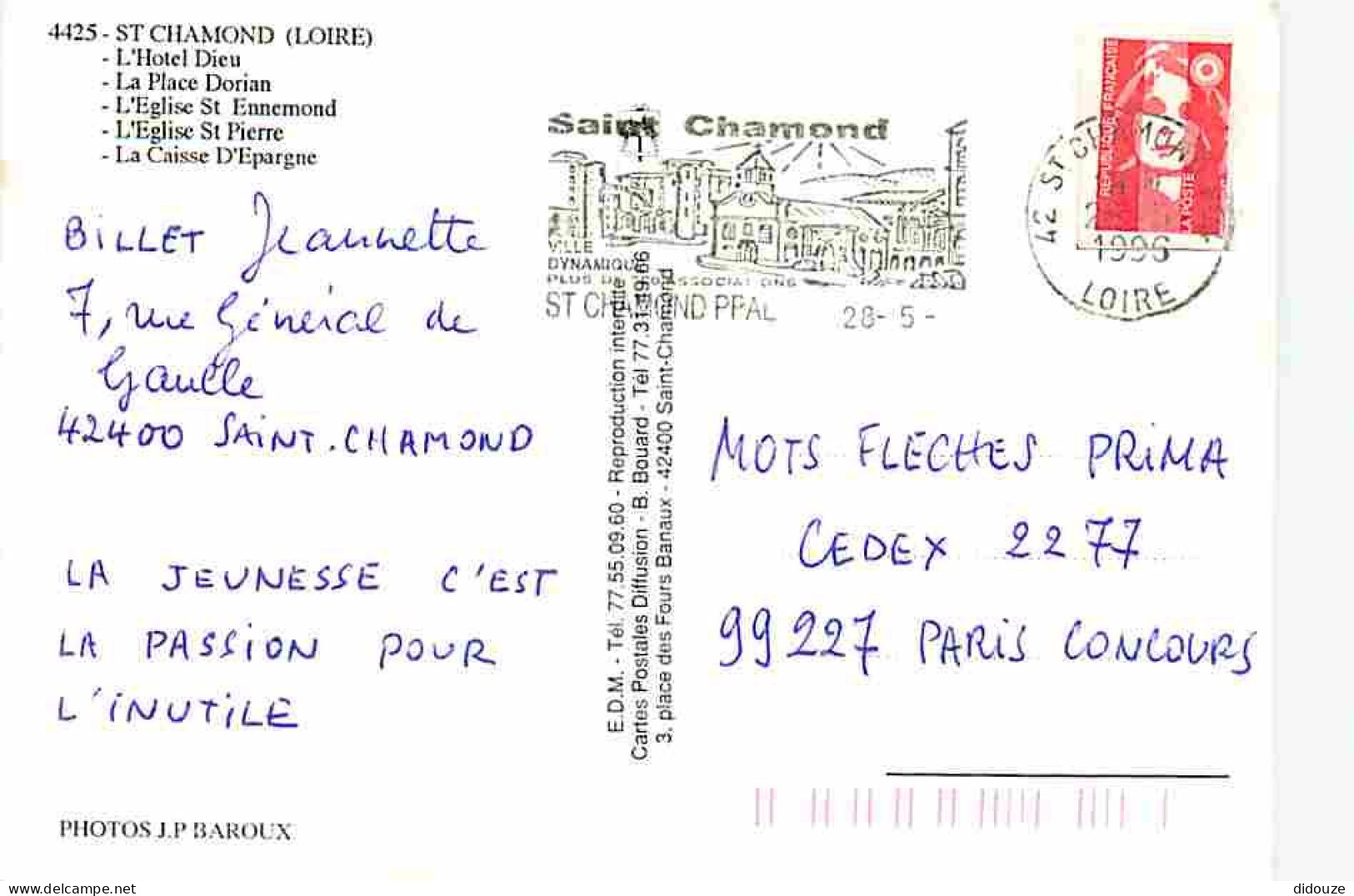 42 - Saint Chamond - Vue De Nuit - Multivues - Flamme Postale - CPM - Voir Scans Recto-Verso - Saint Chamond