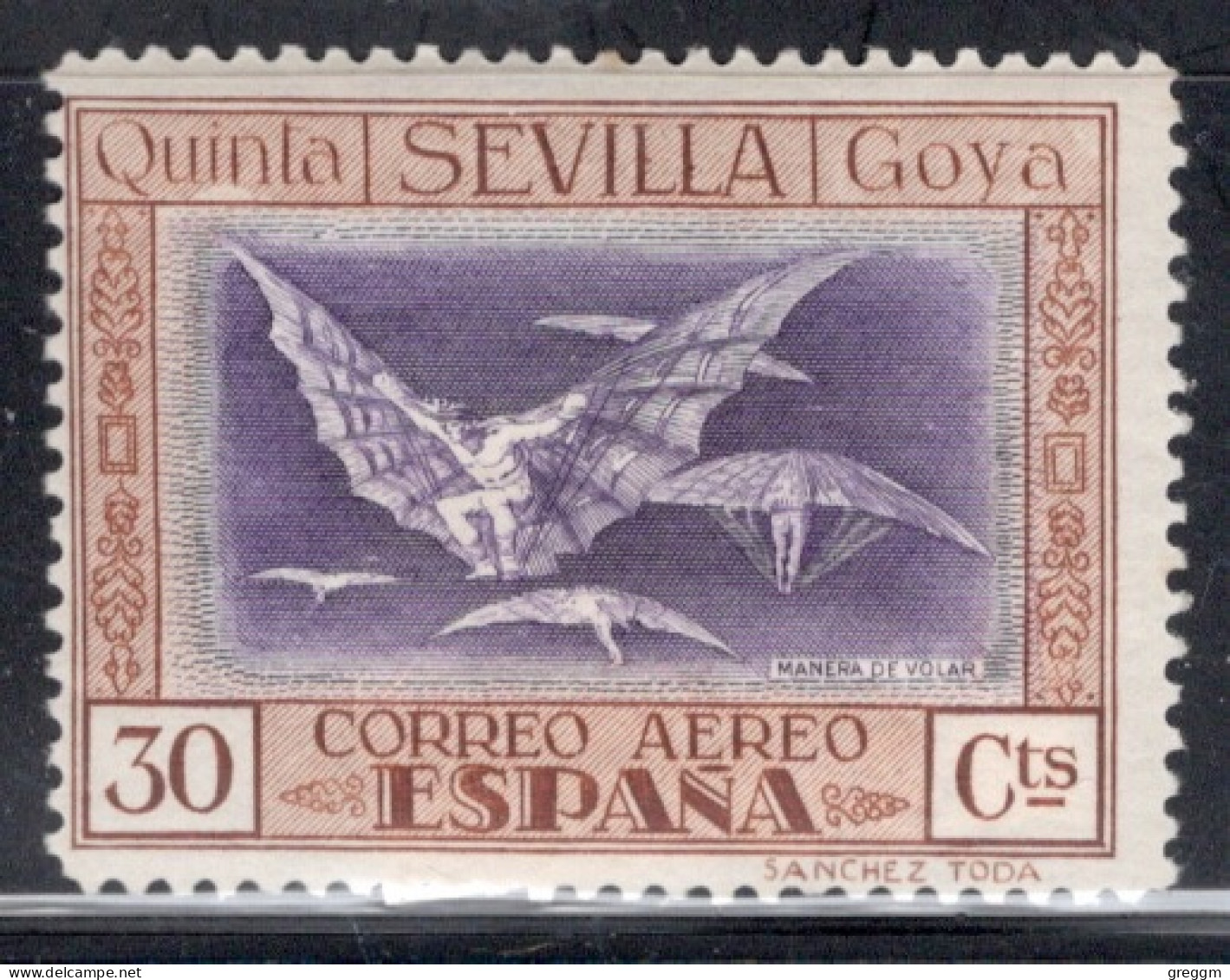 Spain 1930 Single Stamp Issued As An Airmail - The 100th Anniversary Of The Death Of Francisco De Goya In Mounted Mint - Ongebruikt