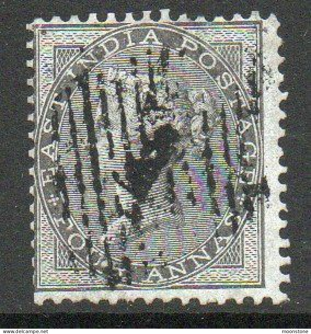 India 1856-64 4 Annas Grey-black, No Wmk., Perf. 14, Used, SG 46 (E) - 1854 Compagnia Inglese Delle Indie