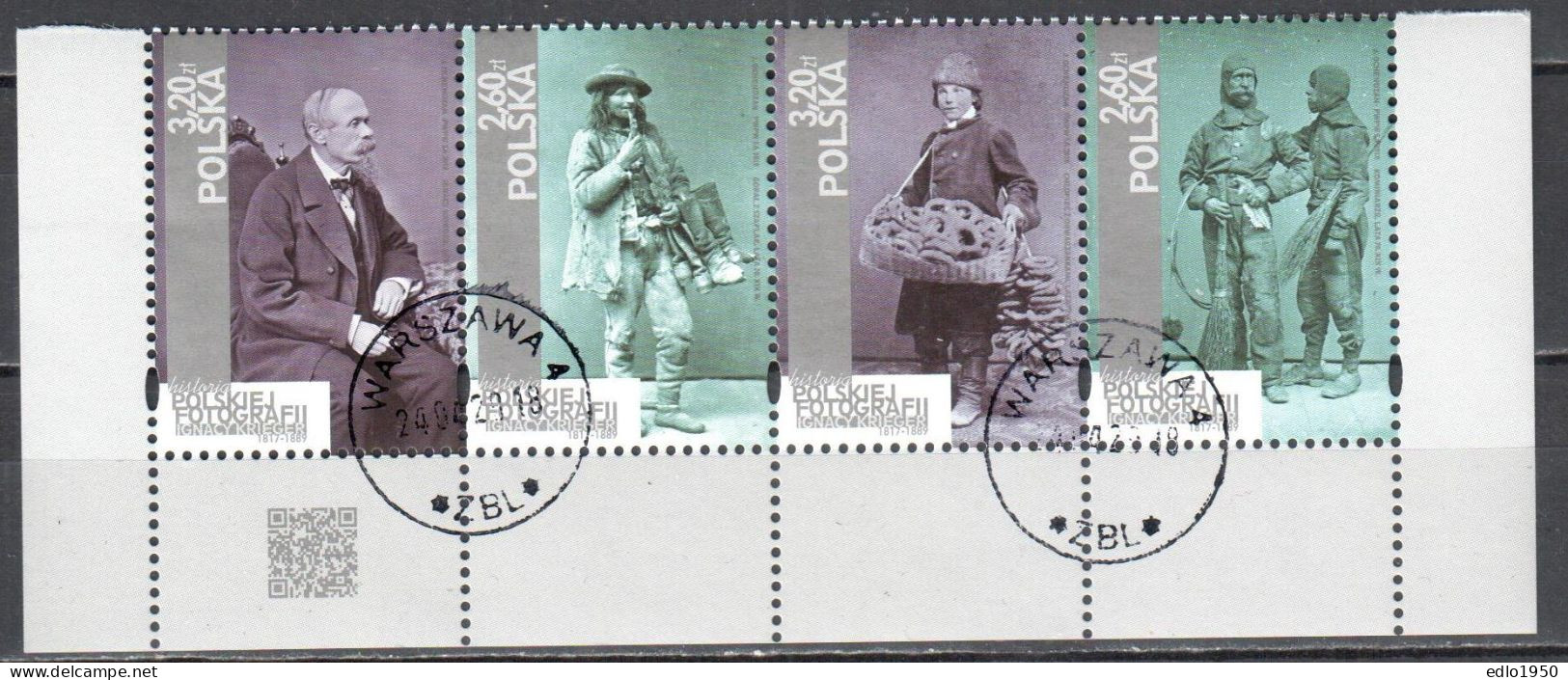 Poland  2018 - History Of Polish Photography - Mi.4983-86 - Strip Of 4 - Used - Used Stamps