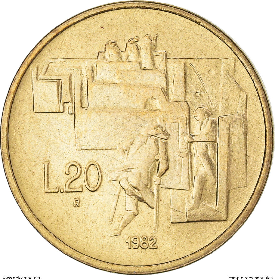 Monnaie, Saint Marin , 20 Lire, 1982, Rome, SPL, Bronze-Aluminium, KM:135 - San Marino