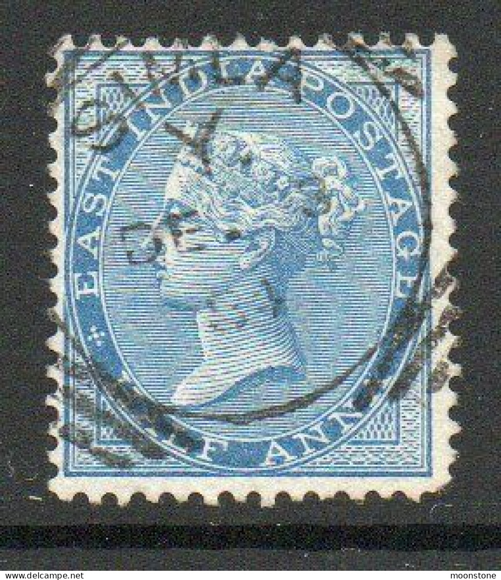 India 1865 ½ Anna Blue, Wmk. Elephant Head, Perf. 14, Used Simla, SG 54 (E) - 1854 Compañia Británica De Las Indias