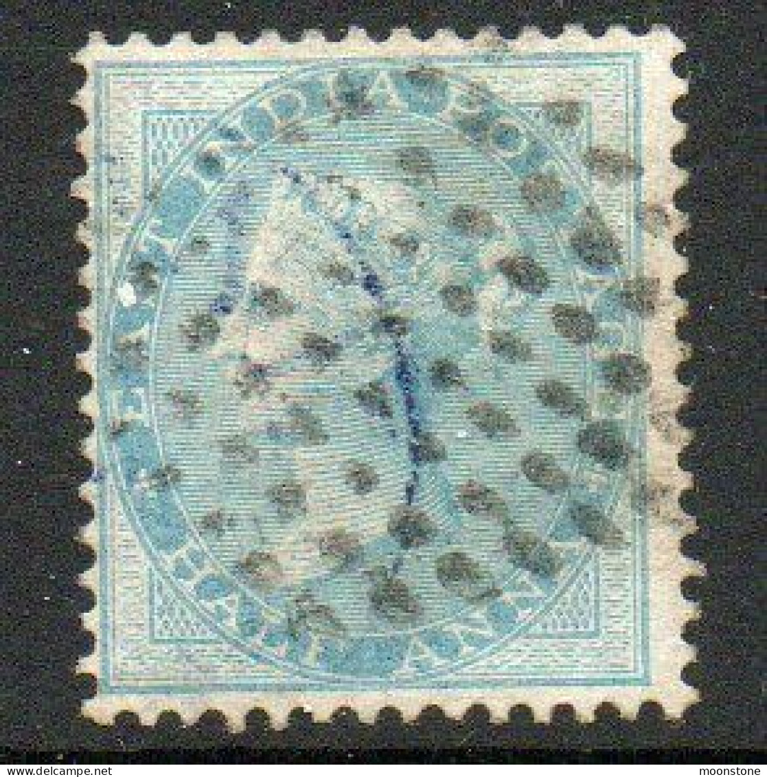 India 1865 ½ Anna Pale Blue, Wmk. Elephant Head, Perf. 14, Used, SG 55 (E) - 1854 East India Company Administration