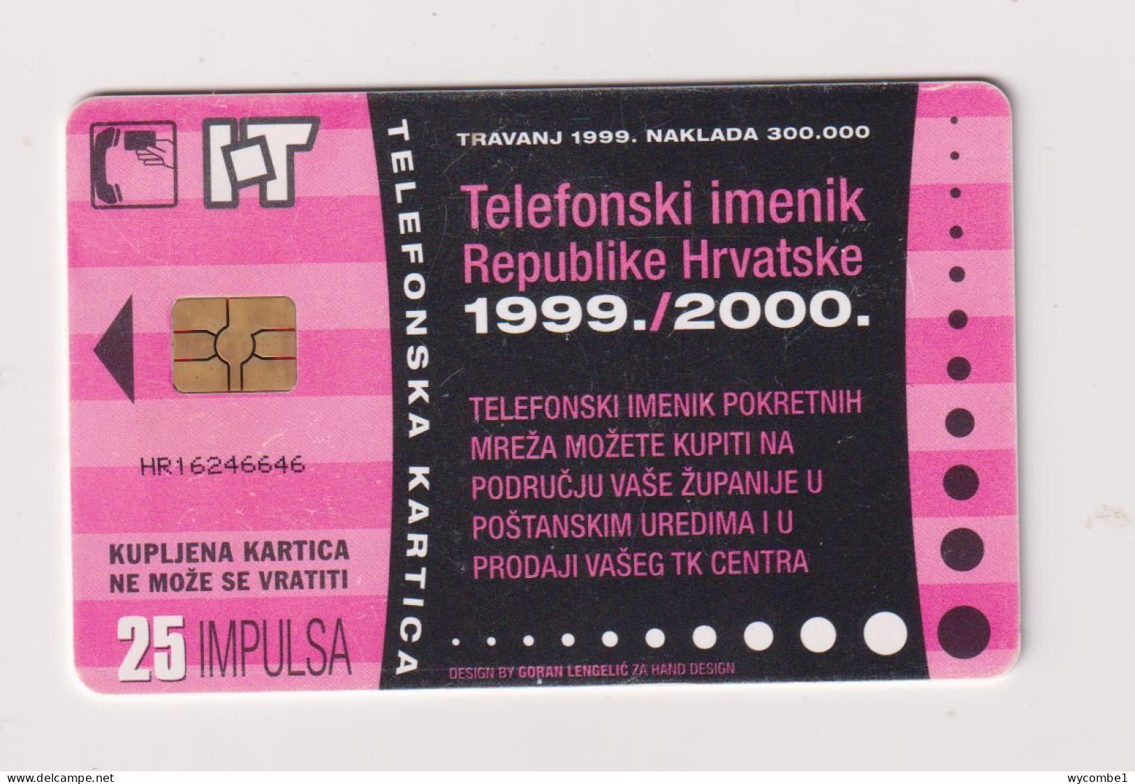 CROATIA -  Telefonski Imenik Chip  Phonecard - Croatia