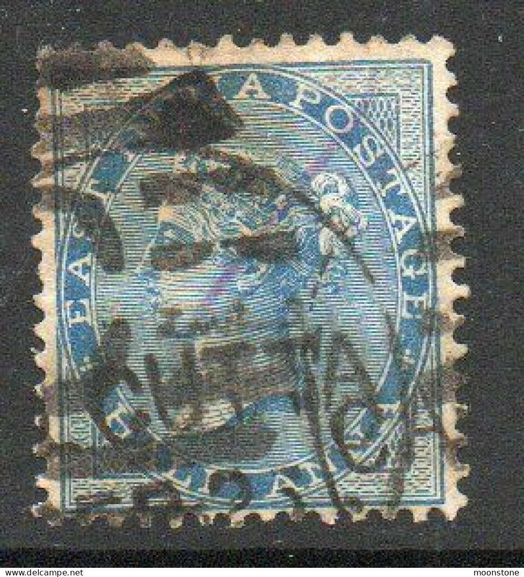 India 1865 ½ Anna Pale Blue, Wmk. Elephant Head, Perf. 14, Used, SG 55 (E) - 1854 Compagnie Des Indes