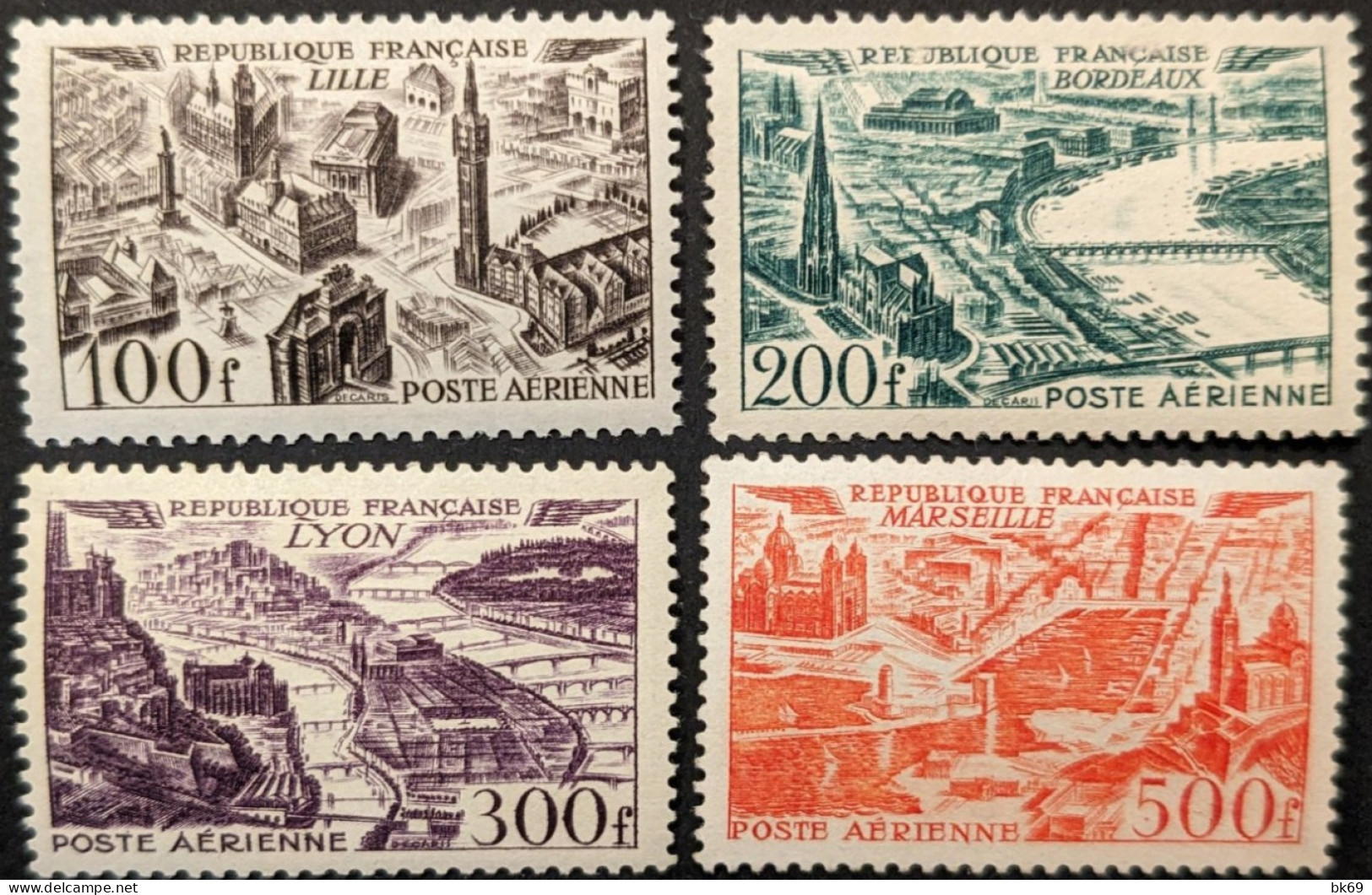 PA N° 24 à 27** Villes Marseille, Lyon, Bordeaux, Lille - 1927-1959 Ungebraucht