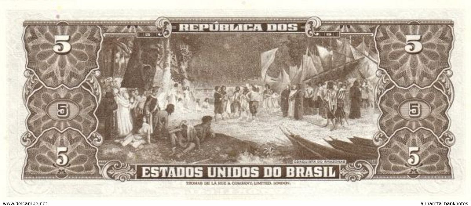 Brazil 5 Cruzeiros ND (1964), UNC (P-176d) - Brazil