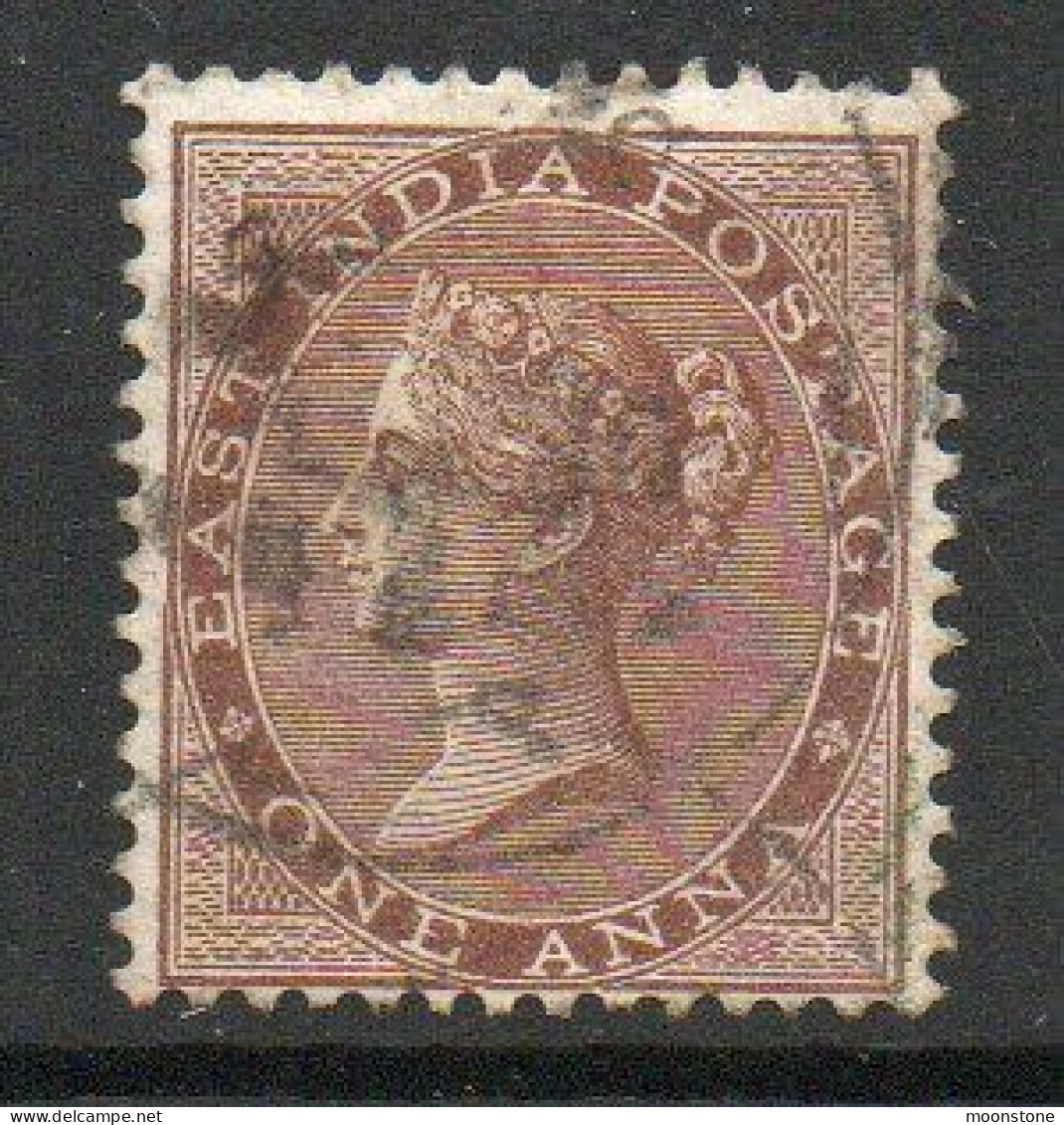 India 1865 1 Anna Deep Brown, Wmk. Elephant Head, Perf. 14, Used, SG 59 (E) - 1854 Compañia Británica De Las Indias