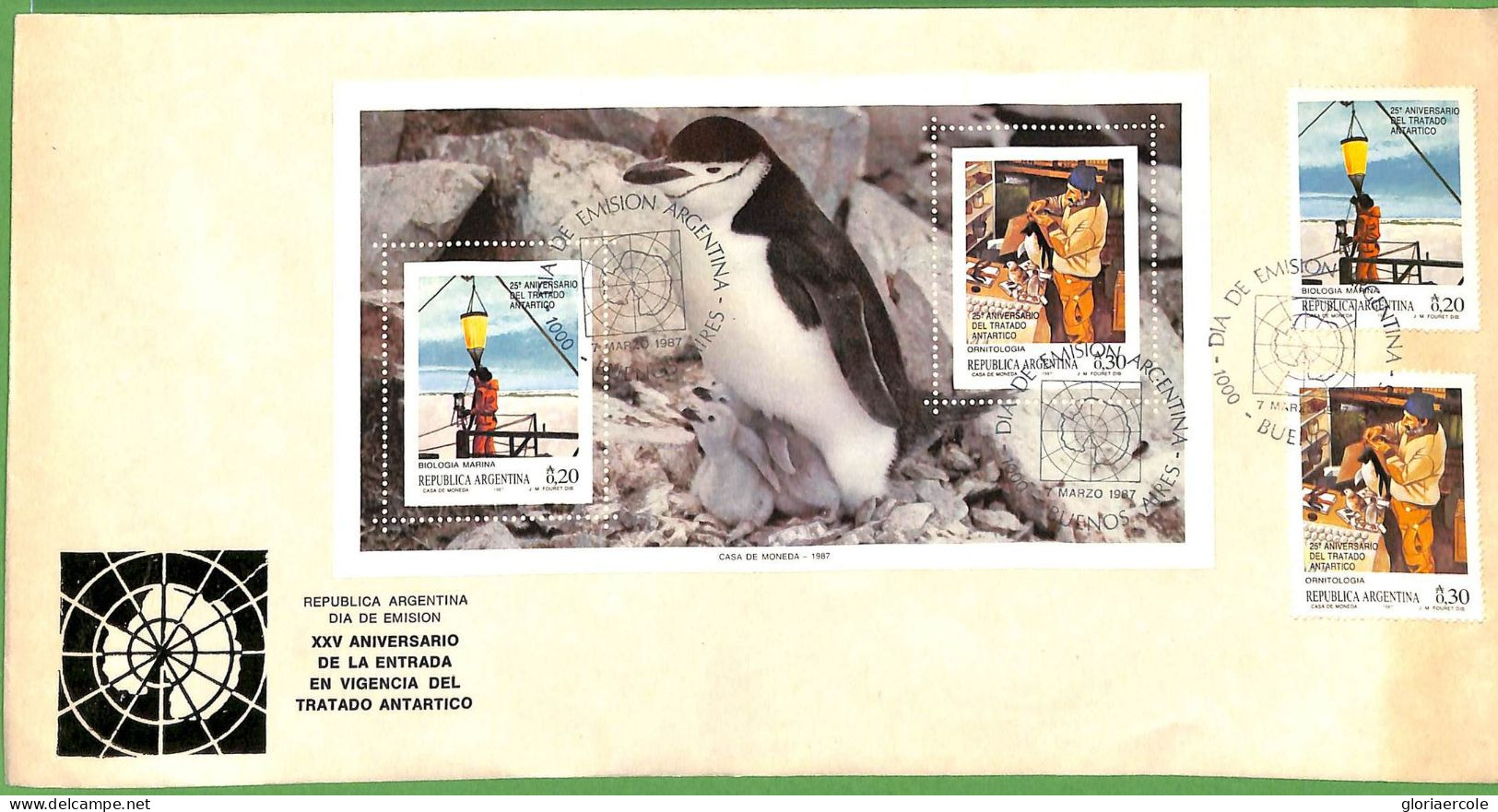 ZA1885 - ARGENTINA - POSTAL HISTORY - Oversize FDC COVER 1987 Polar Arctic - FDC