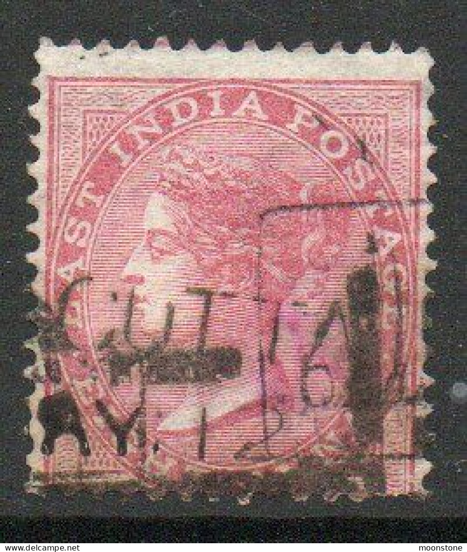 India 1865 8 Annas Carmine, Wmk. Elephant Head, Perf. 14, Used, SG 65 (E) - 1854 East India Company Administration