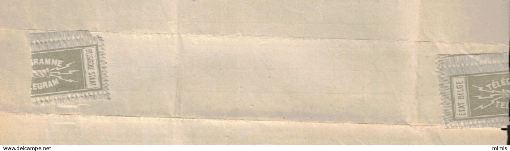 BELGIQUE      Télégramme  1922   Solvay   Avec étiquette De Fermeture - Télégrammes