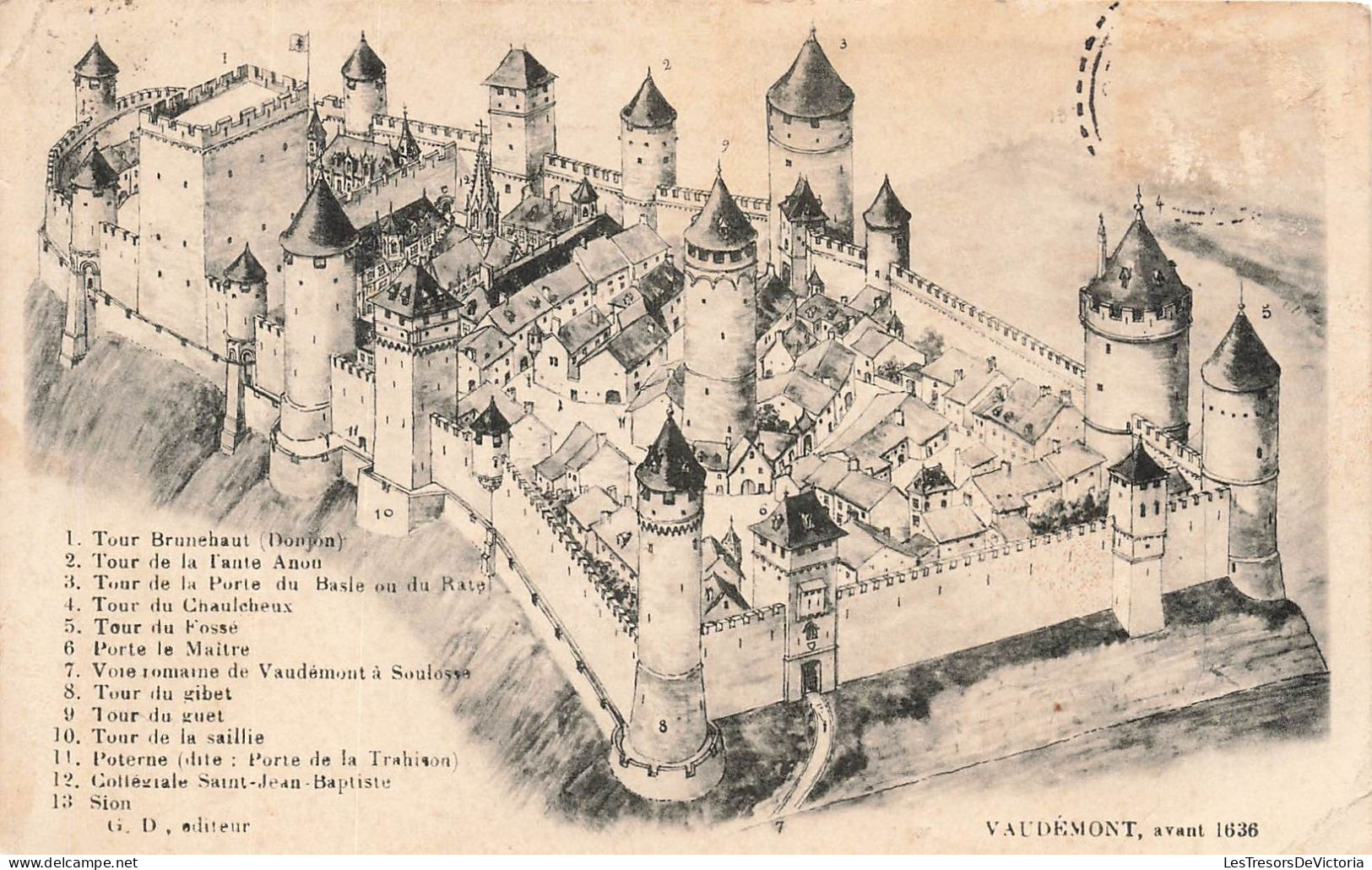 FRANCE - Vaudémont Avant 1636 - Trou Brunnebaut - Tours - Plan De La Forteresse - Carte Postale Ancienne - Sonstige & Ohne Zuordnung