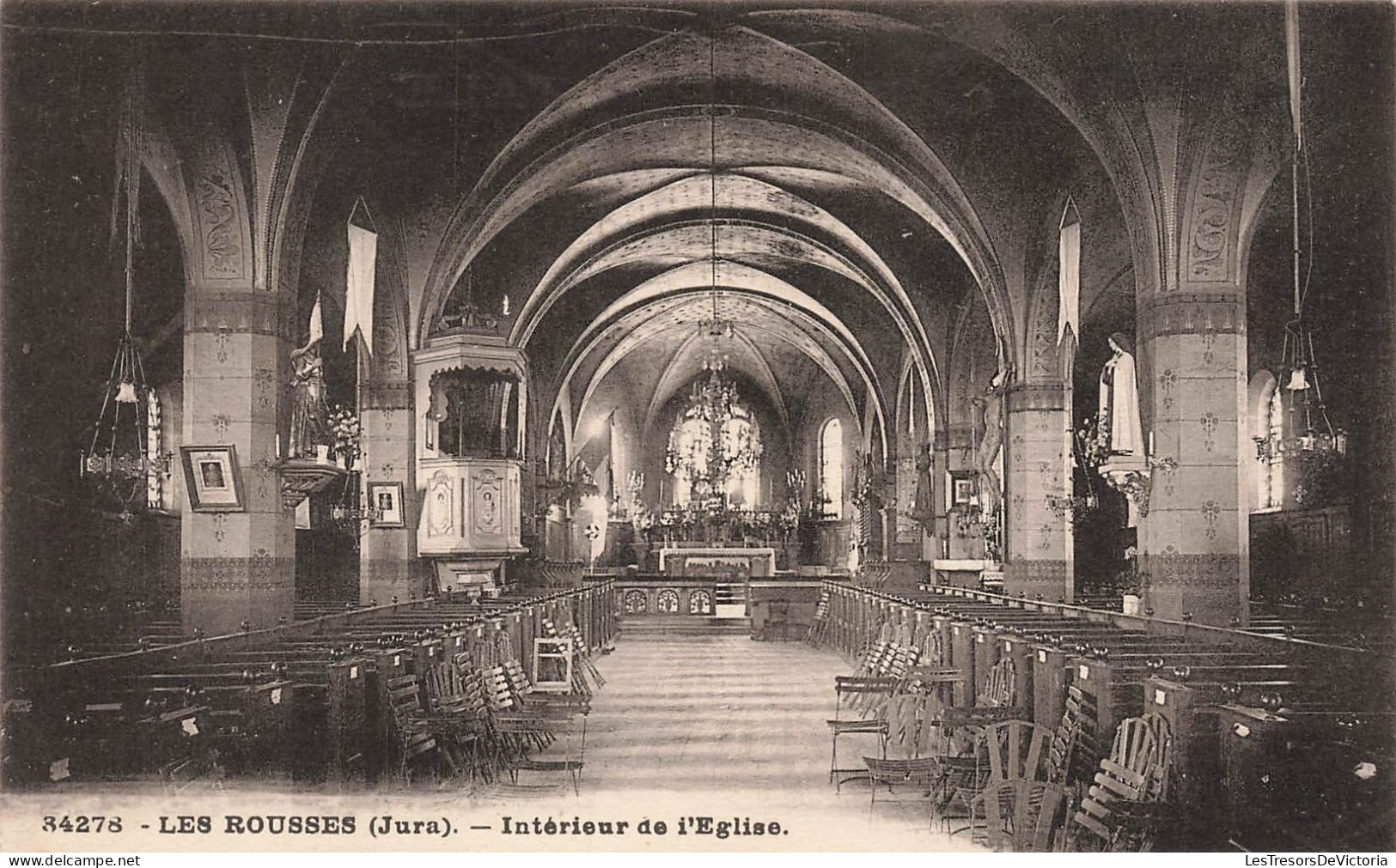 FRANCE - Les Rousses (Jura) - Vue De L'intérieur De L'église - Carte Postale Ancienne - Saint Claude