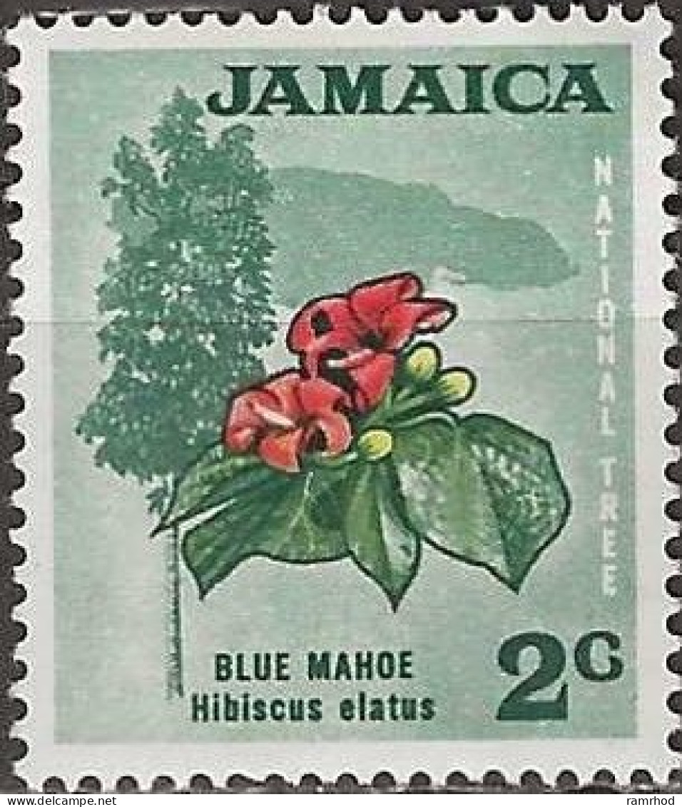 JAMAICA 1970 Decimal Currency - Blue Mahoe (tree) - 2c. - Red, Yellow And Green MNH - Jamaica (1962-...)