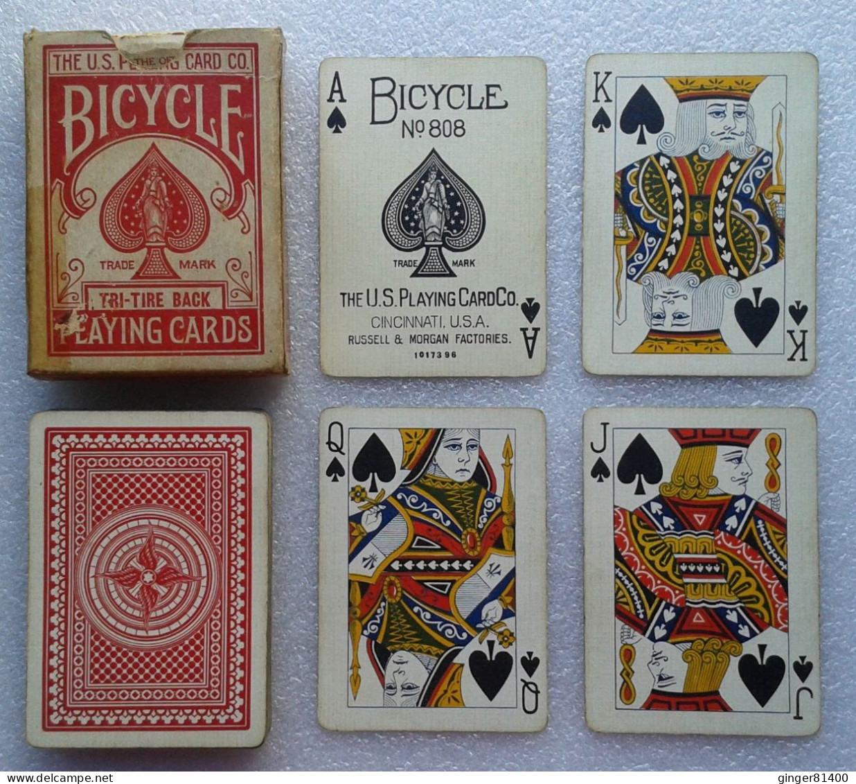 Ancien Jeu De 52 Cartes BICYCLE 808 Air CUSHION - The U.S PLAYIND CARD CO. Cincinnati U.S.A Russel & Morgan Factories - Kartenspiele (traditionell)
