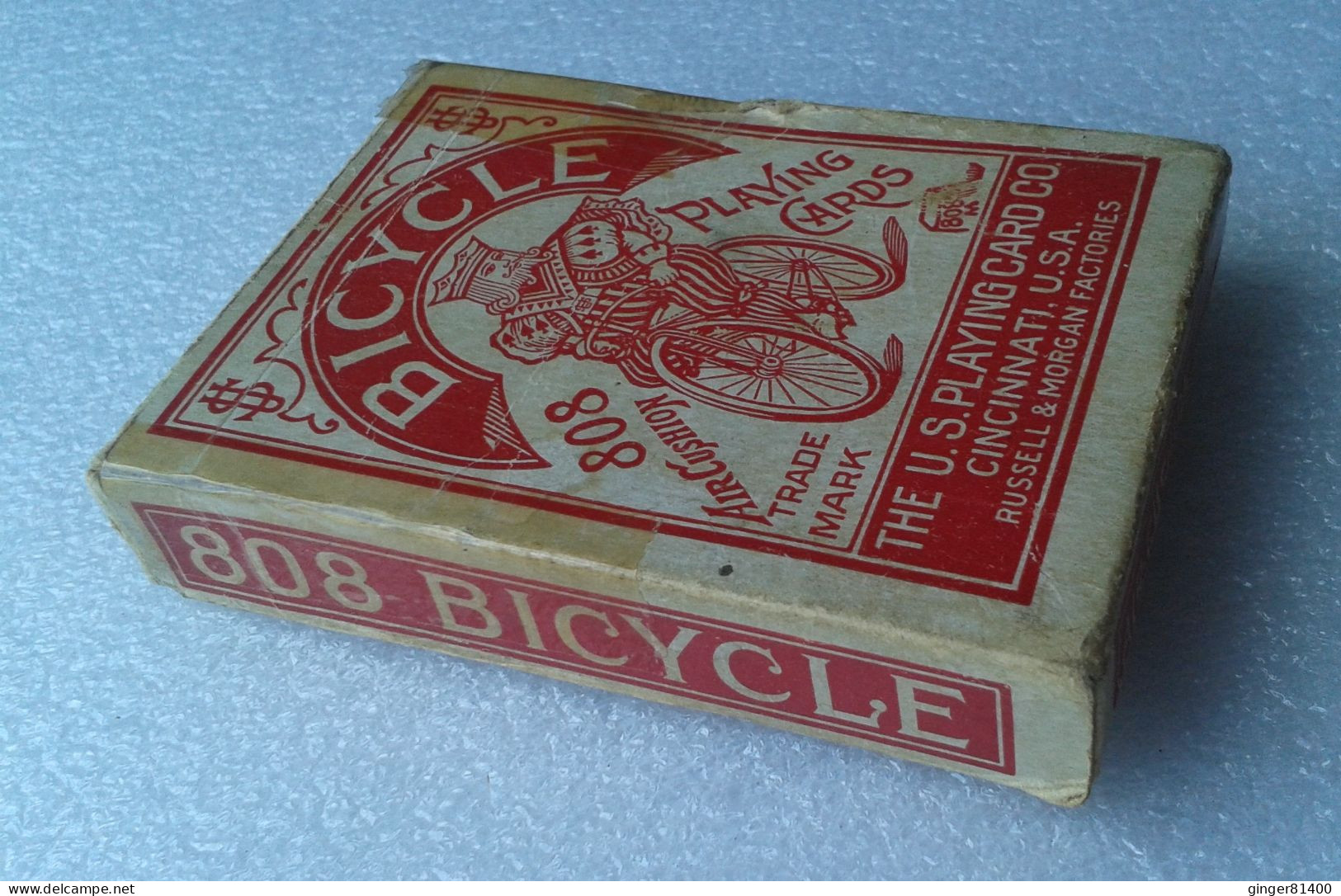 Ancien jeu de 52 cartes BICYCLE 808 Air CUSHION - The U.S PLAYIND CARD CO. Cincinnati U.S.A Russel & Morgan factories