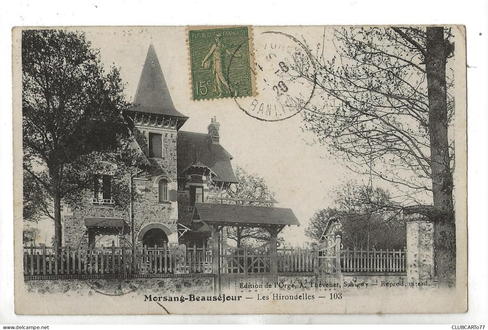 Morsang-sur-Orge (91) : La Villa Bourgeoise "Les Hirondelles" En 1920 PF. - Morsang Sur Orge