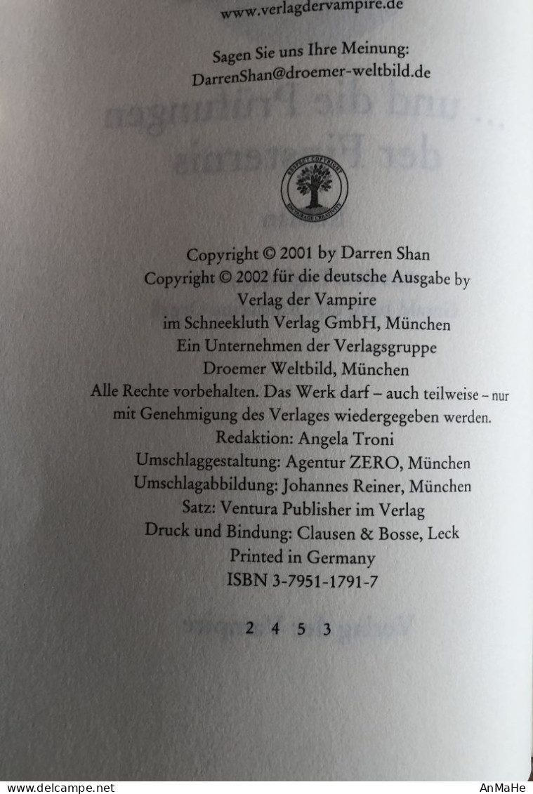 B1303 - Darren Shan Und Die Prüfungen Der Finsternis - Geb. Buch - Fantasy