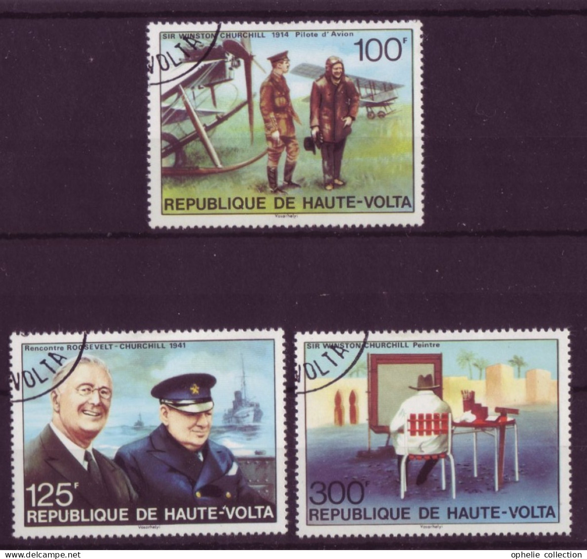 Afrique - Haute-Volta - Sir Winston Churchill - 3 Timbres Différents - 6653 - Alto Volta (1958-1984)