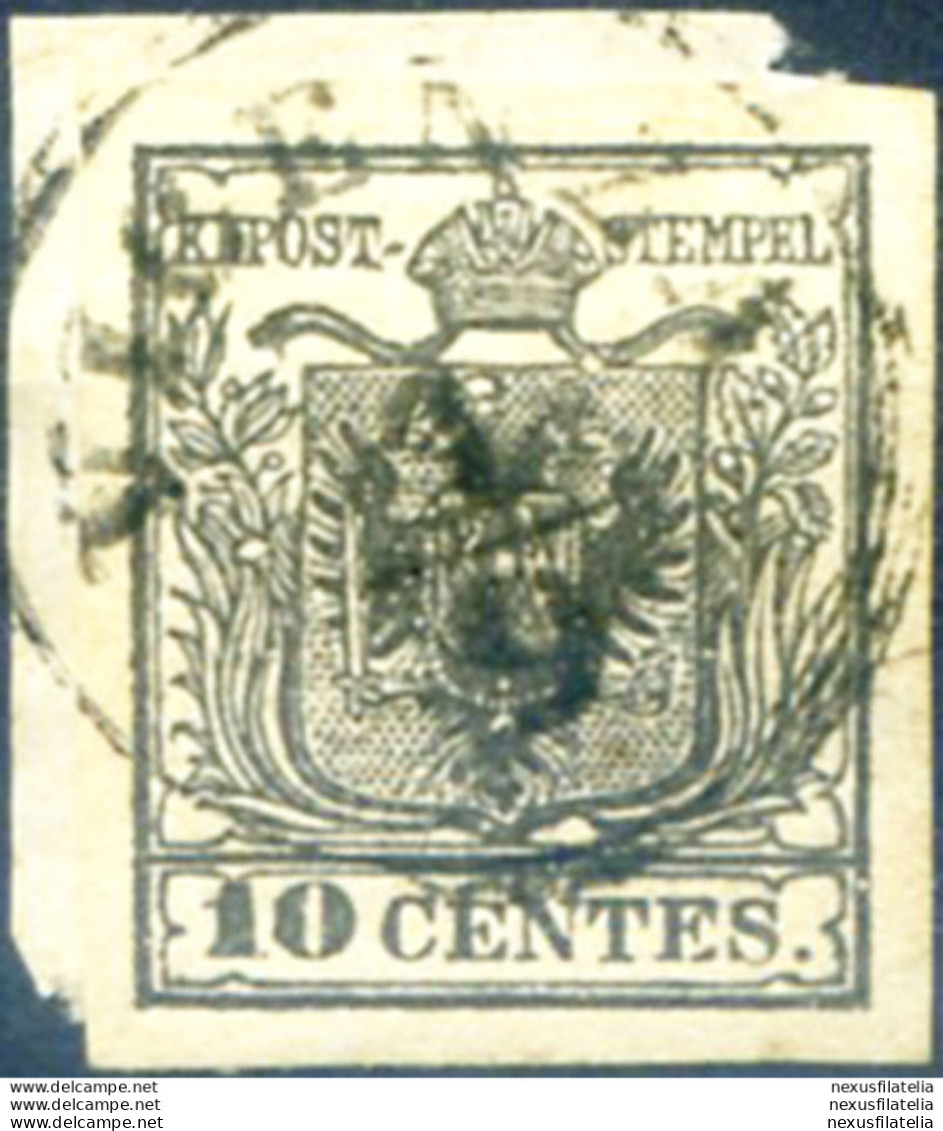 Lombardo Veneto. Stemma, Carta A Mano 10 C. 1850. Usato Su Minimo Frammento. - Non Classés
