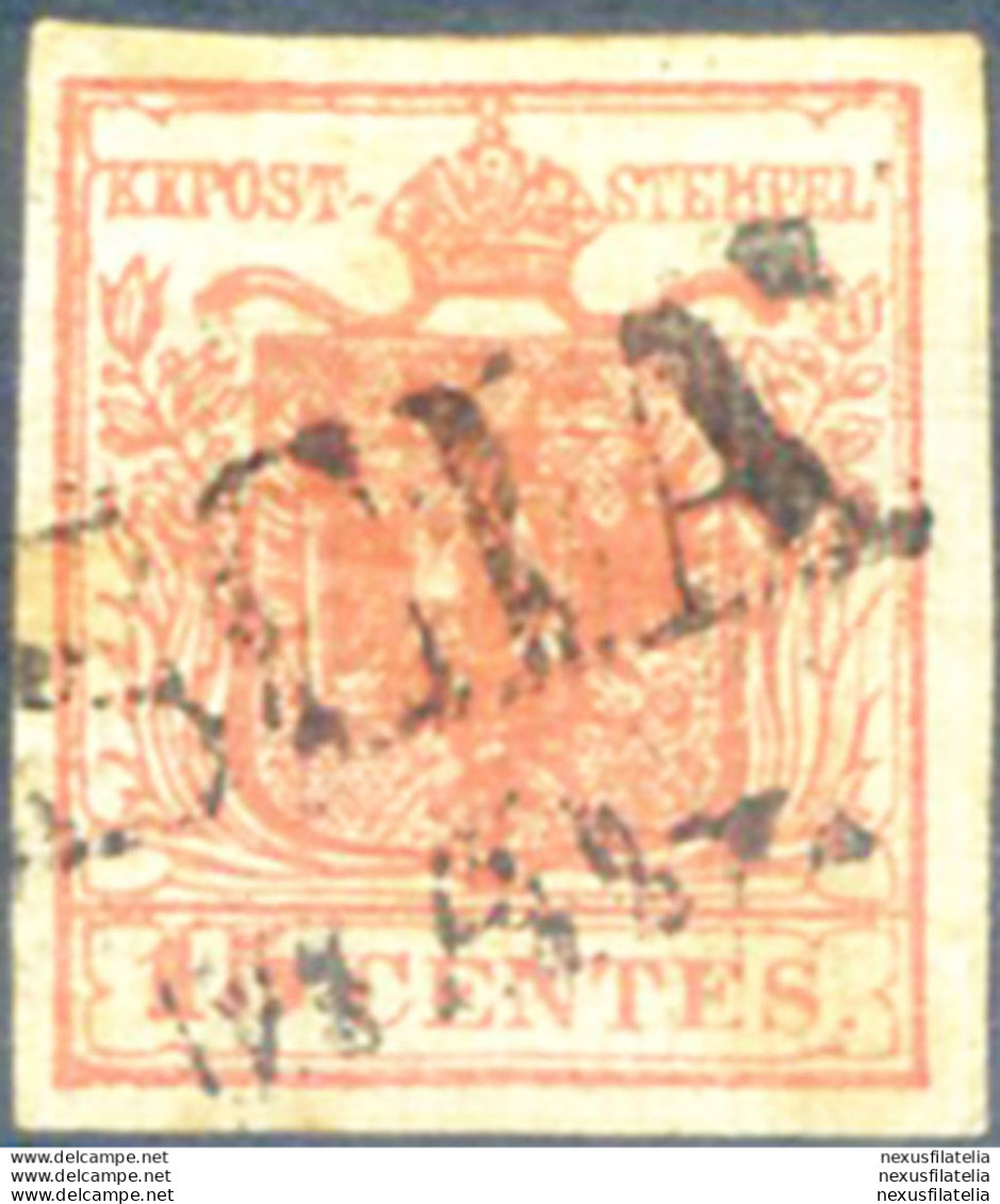 Lombardo Veneto. Stemma, Carta A Coste Verticali 15 C. II Tipo 1851. Usato. - Sin Clasificación