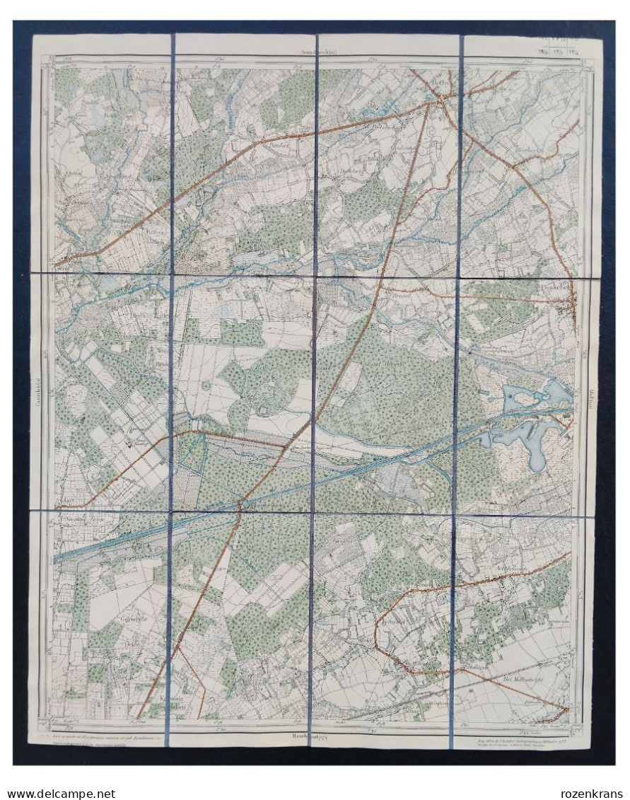 Topografische En Militaire Kaart STAFKAART Op Linnen 1933 Retie Dessel Achterbos Stokt Feyneind Millegem Zelm - Cartes Topographiques