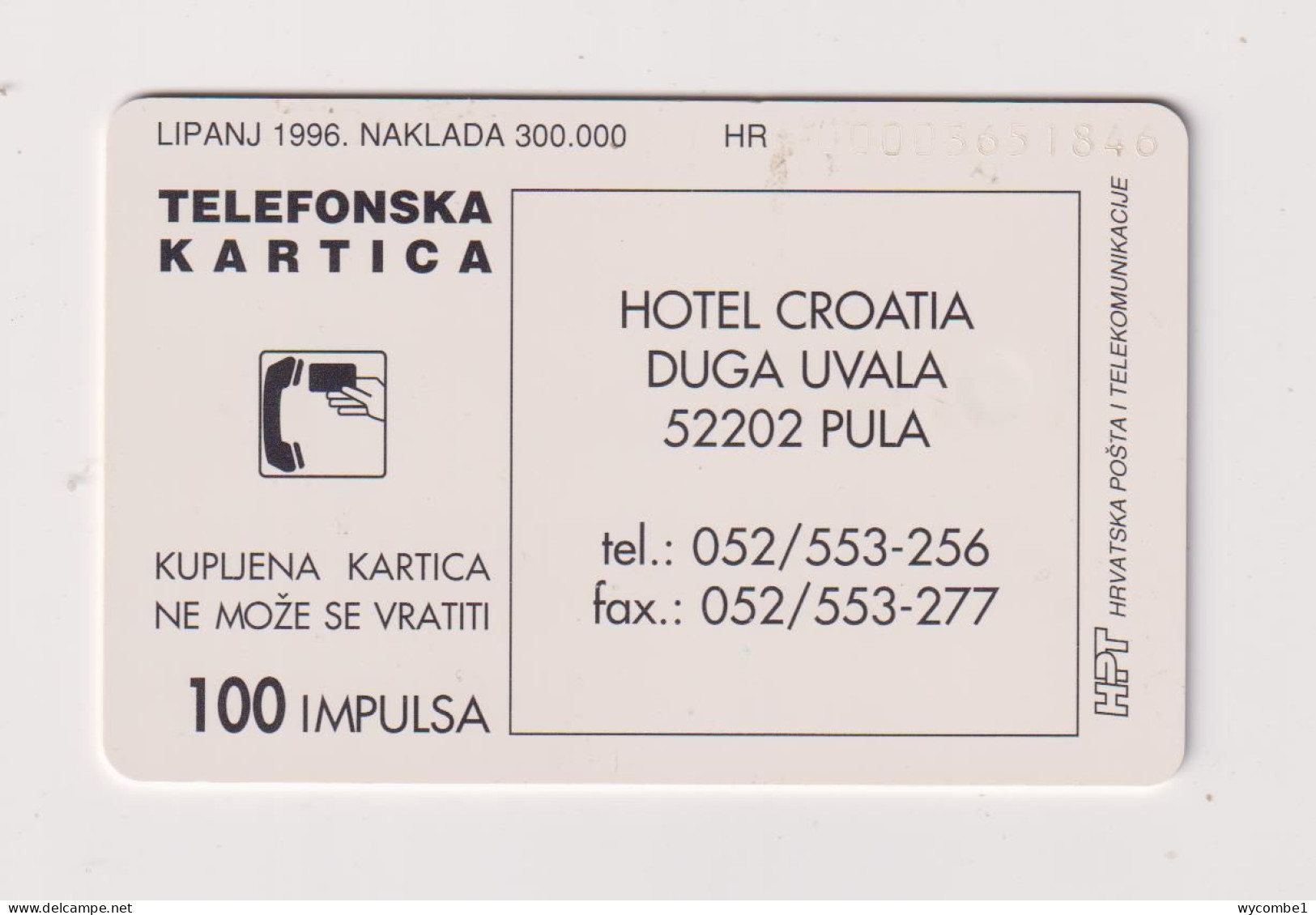 CROATIA -  Duga Uvala Chip  Phonecard - Kroatië