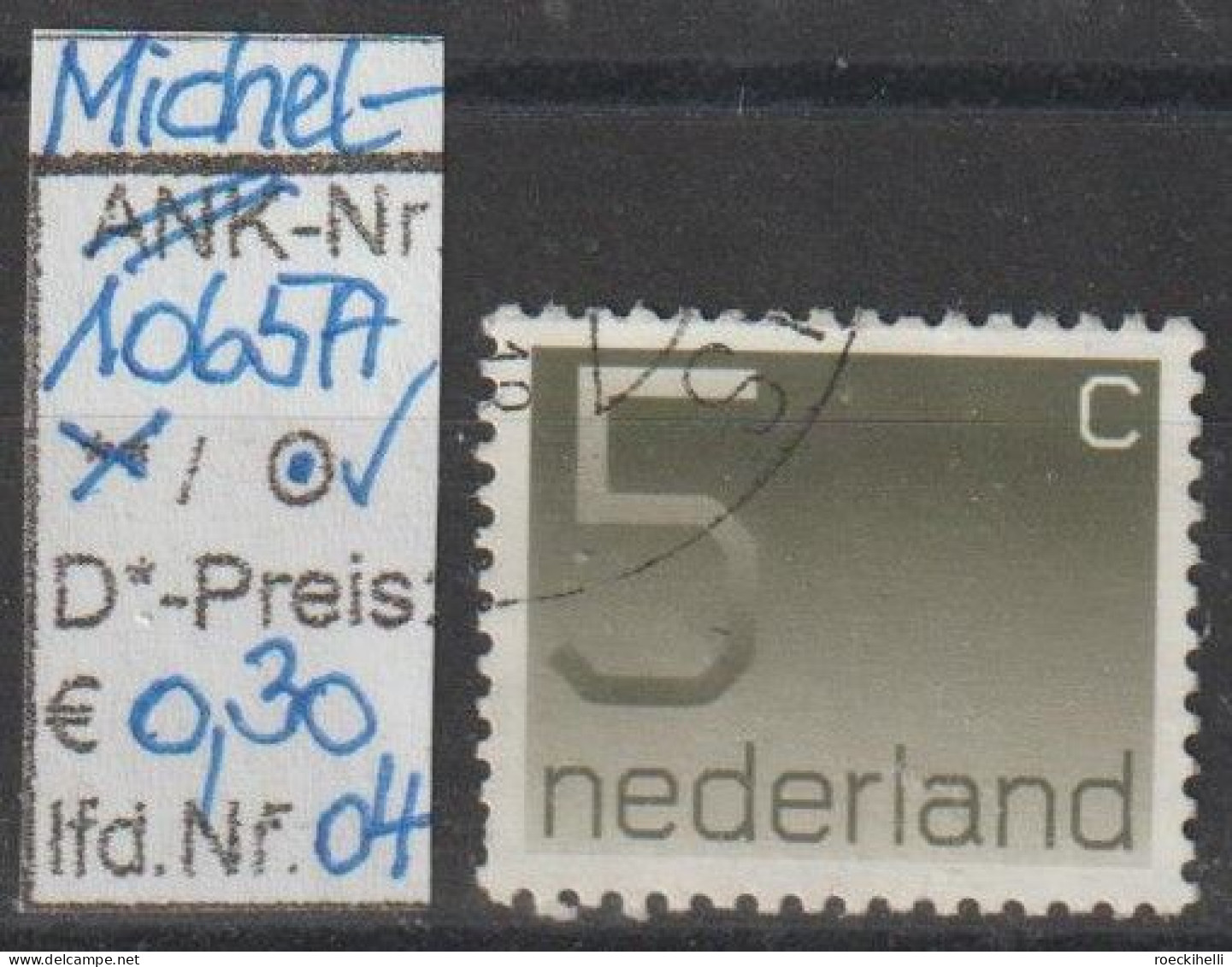 1976 - NIEDERLANDE - FM/DM "Ziffern" 5 C Dkl'braungrau - O Gestempelt - S. Scan (1065Ao 01-12 Nl) - Usati