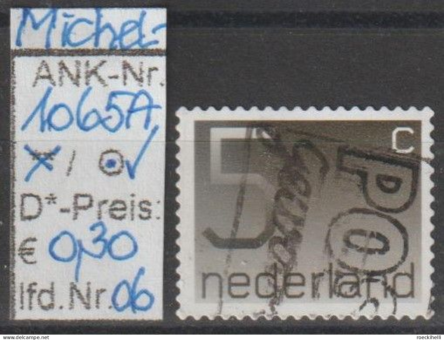 1976 - NIEDERLANDE - FM/DM "Ziffern" 5 C dkl'braungrau - o gestempelt - s. Scan (1065Ao 01-12 nl)